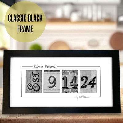 Framed Personalized Wedding Date Sign, Gift for Couple, USA Made Frame, Hanger Frame with Canvas Print, Unique Gift for Wedding