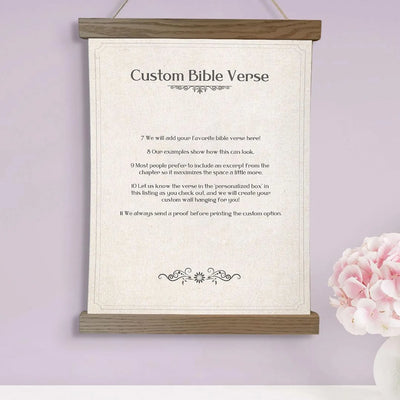 Personalized Bible Verse Sign, Print Any Scripture, Religious Gift, John 3:16, Canvas Wall Hanging, Faith Gift, Gift for Her, Home Decor