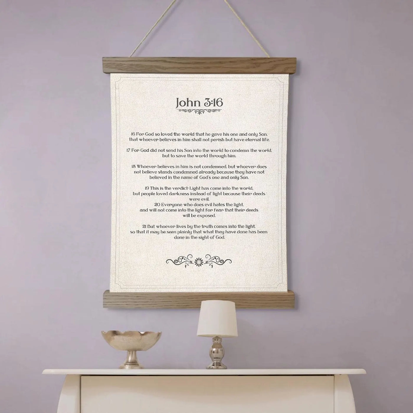 Personalized Bible Verse Sign, Print Any Scripture, Religious Gift, John 3:16, Canvas Wall Hanging, Faith Gift, Gift for Her, Home Decor