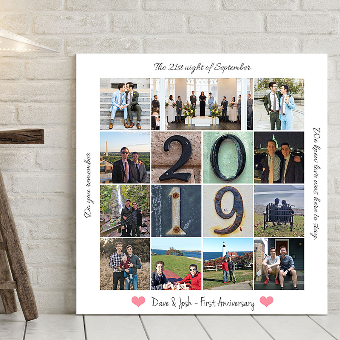 1st Anniversary Photo Collage Canvas