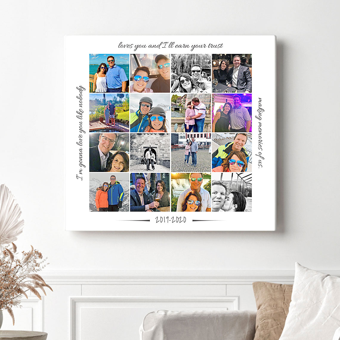 1st Anniversary Photo Collage Canvas