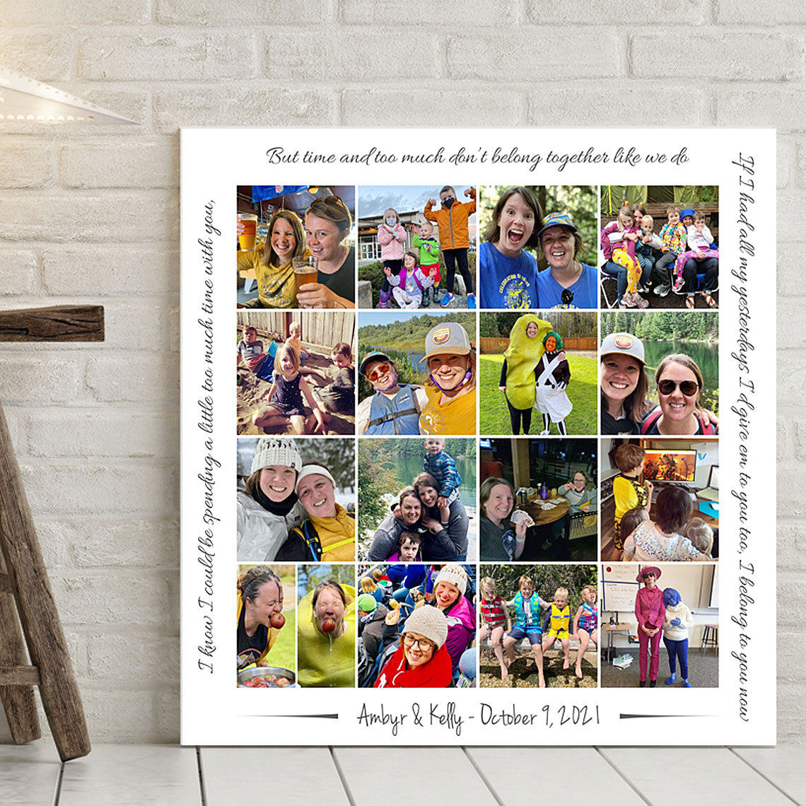 1st Anniversary Photo Collage Canvas