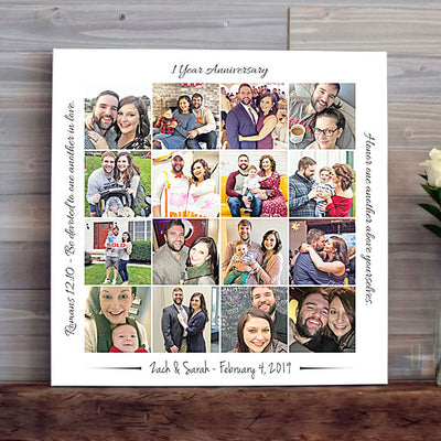 1st Anniversary Photo Collage Canvas