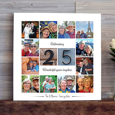 25th Anniversary Photo Collage Canvas