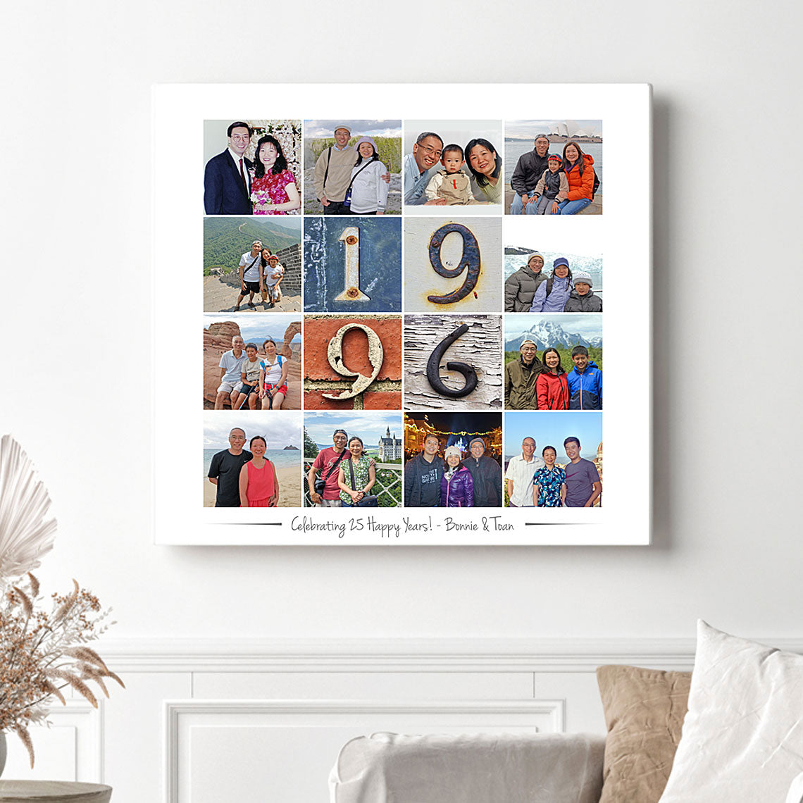 25th Anniversary Photo Collage Canvas