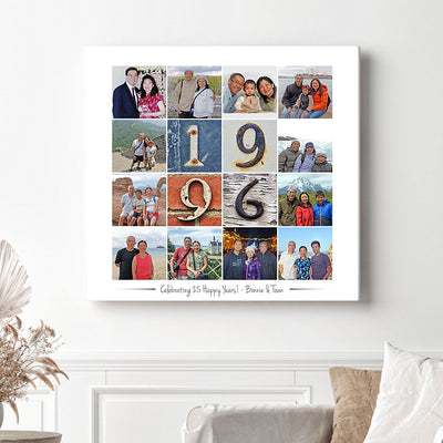 25th Anniversary Photo Collage Canvas