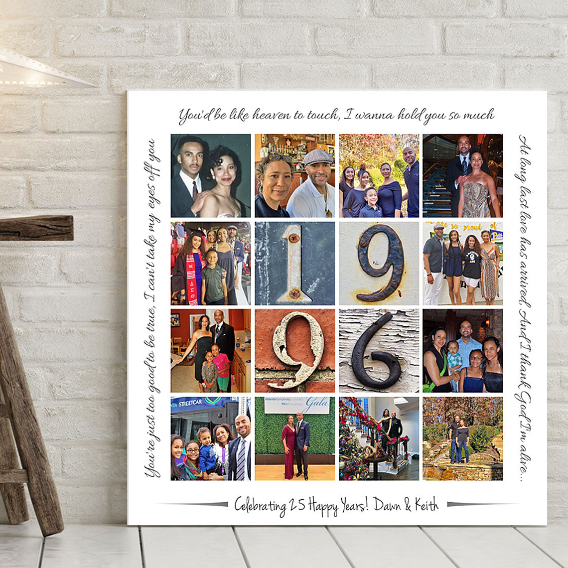 25th Anniversary Photo Collage Canvas