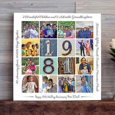 40th Anniversary Photo Collage Canvas