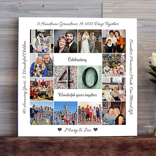 40th Anniversary Photo Collage Canvas