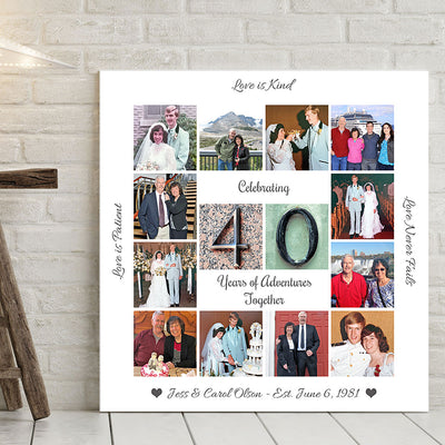 40th Anniversary Photo Collage Canvas