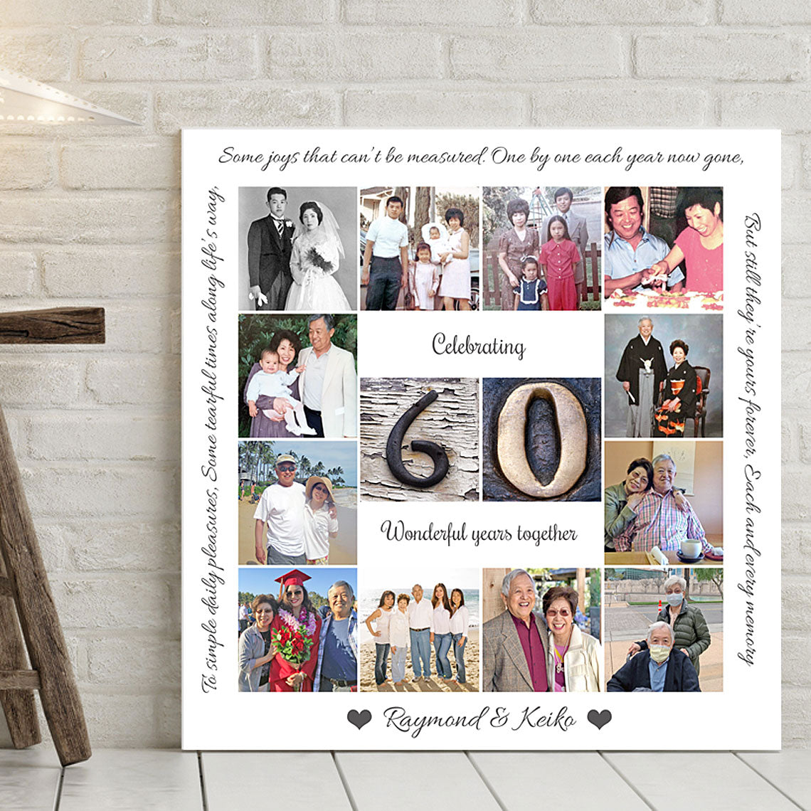 Wedding Anniversary Photo Collage Canvas
