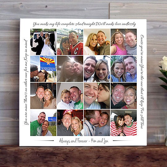 Couples 16 Photo Collage Canvas