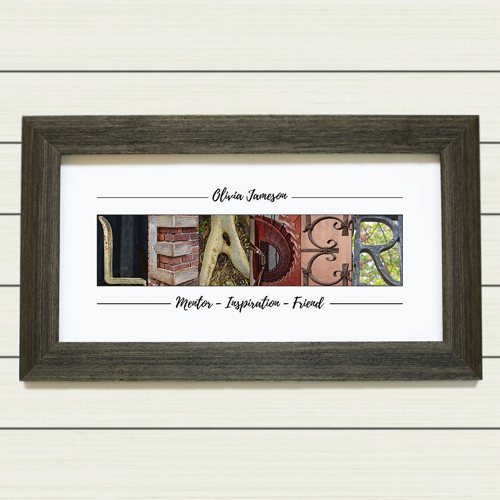 Framed & Personalized Gift for Leader, Boss, Mentor – Alphabet Art Photos