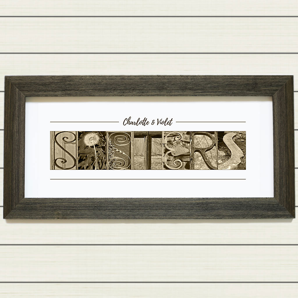 Framed & Personalized Sisters Print